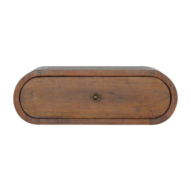 Lina Wall-Mounted Round Bedside — Chestnut — alternate view