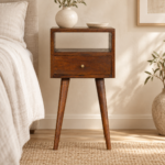 Forma Petite Bedside — Chestnut — styled interior