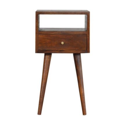 Forma Petite Bedside with Upper Shelf — Chestnut