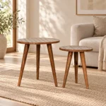 Nord Nesting Stools — Set of Two — styled interior