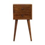 Forma Petite Two-Drawer Bedside — Chestnut — product photograph