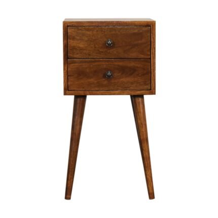Forma Petite Two-Drawer Bedside — Chestnut