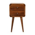 Lina Petite Curved Bedside — Chestnut · 30 × 55 cm — product photograph