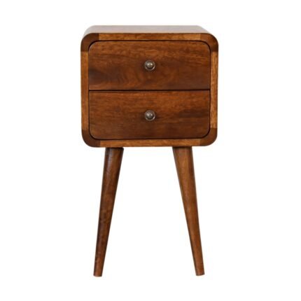 Lina Petite Two-Drawer Bedside — Chestnut