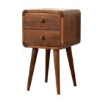 Lina Petite Curved Bedside — Chestnut · 30 × 55 cm — product photograph
