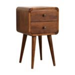Lina Petite Curved Bedside — Chestnut · 30 × 55 cm — product photograph