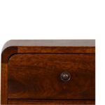 Lina Petite Curved Bedside — Chestnut · 30 × 55 cm — product photograph