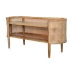 Larissa Curved Rattan Shelving Unit — product photograph