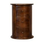 Runa Round Three-Drawer Chest — product photograph