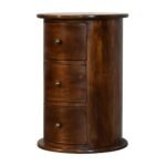 Runa Round Three-Drawer Chest — product photograph