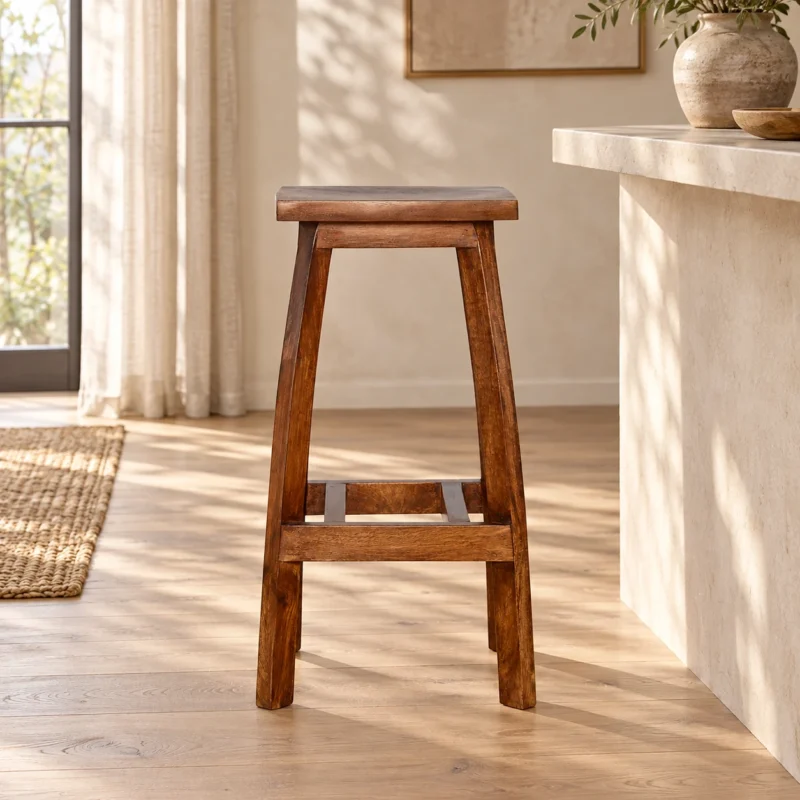 Nord Solid Wood Bar Stool — styled interior