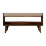 Nord Mud Linen Storage Bench — Chestnut — product photograph
