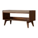 Nord Mud Linen Storage Bench — Chestnut — product photograph