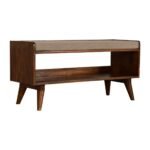 Nord Mud Linen Storage Bench — Chestnut — product photograph