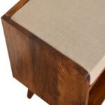 Nord Mud Linen Storage Bench — Chestnut — product photograph