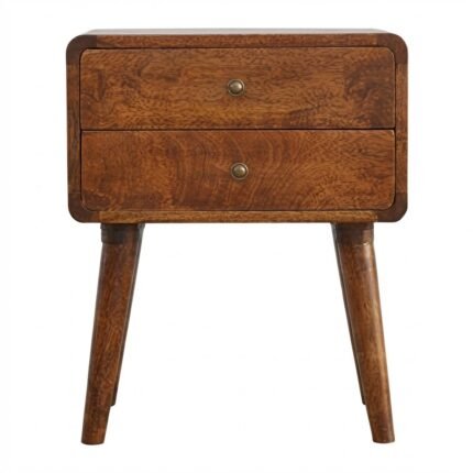 Lina Two-Drawer Bedside — Chestnut