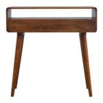 Lina Curved Console Table — Chestnut — product photograph