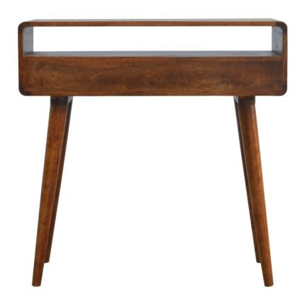 Lina Curved Console Table — Chestnut