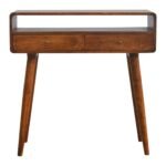 Lina Curved Console Table — Chestnut — product photograph