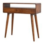 Lina Curved Console Table — Chestnut — product photograph