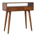 Lina Curved Console Table — Chestnut — product photograph
