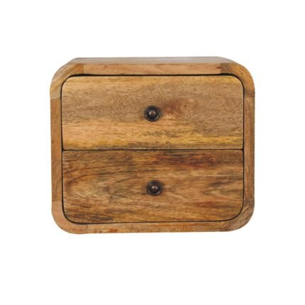 Lina Petite Two-Drawer Floating Bedside — Natural