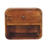 Lina Petite Curve Floating Bedside — Chestnut — product photograph
