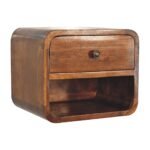 Lina Petite Curve Floating Bedside — Chestnut — product photograph