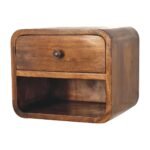 Lina Petite Curve Floating Bedside — Chestnut — product photograph