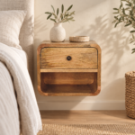 Forma Petite Floating Open Bedside — Natural — styled interior