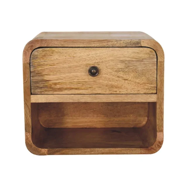 Forma Petite Floating Bedside with Lower Shelf — Natural — alternate view