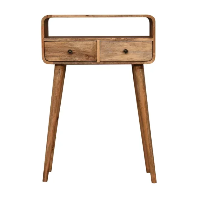 Lina Petite Curved Console Table — Natural — alternate view