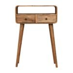 Lina Petite Curved Console Table — Natural — product photograph