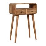 Lina Petite Curved Console Table — Natural — product photograph