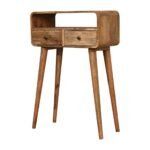 Lina Petite Curved Console Table — Natural — product photograph