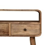 Lina Petite Curved Console Table — Natural — product photograph