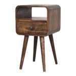 Lina Petite Grey Wash Curve Open Bedside — Grey Washed — product photograph