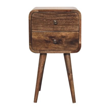 Lina Petite Two-Drawer Bedside — Grey Washed