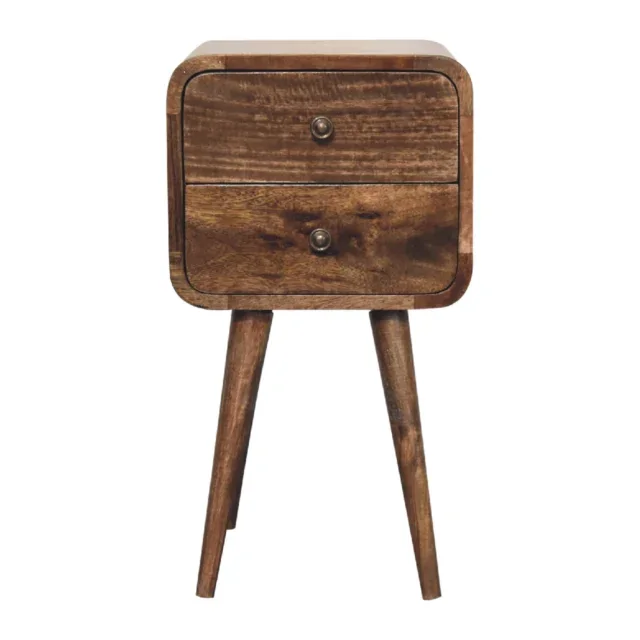 Lina Petite Two-Drawer Bedside — Grey Washed — alternate view