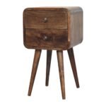 Lina Petite Curved Bedside — Grey Washed — product photograph