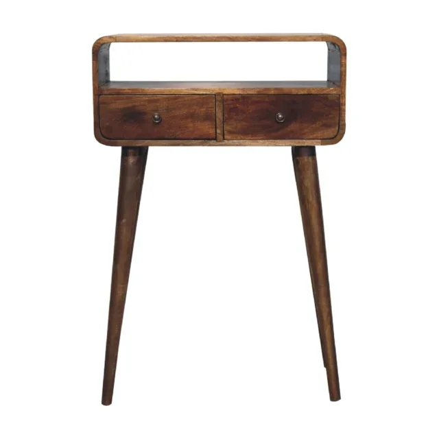 Lina Petite Grey-wash Curved Console — Grey Washed — alternate view
