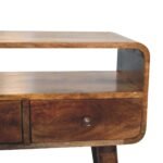 Lina Petite Grey-wash Curved Console — Grey Washed — product photograph