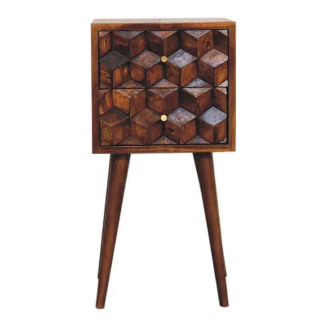 Forma Petite Cube Two-Drawer Bedside — Chestnut — alternate view