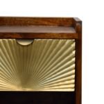 Mila Petite Gold One-Drawer Bedside — Chestnut — product photograph
