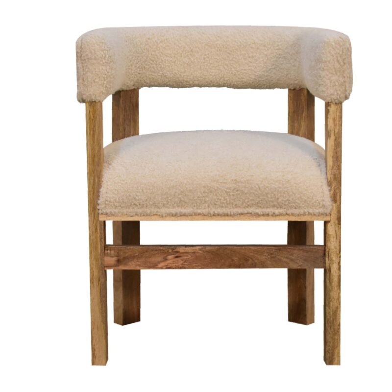 Saffron Open-Back Bouclé Chair — alternate view