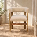 Saffron Open-Back Bouclé Chair — styled interior