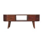 Lina Round Open Media Unit — Chestnut — product photograph