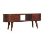 Lina Round Open Media Unit — Chestnut — product photograph