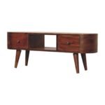 Lina Round Open Media Unit — Chestnut — product photograph