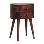 Lina Petite Rounded Bedside Table — Chestnut — product photograph